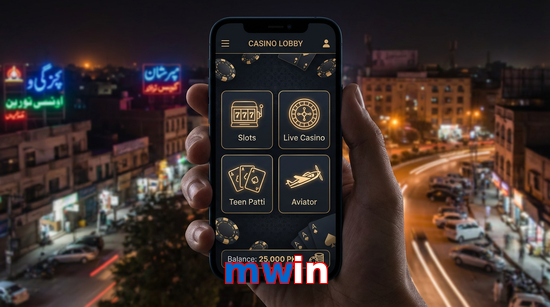 Main screen of Mwin app page for PK players